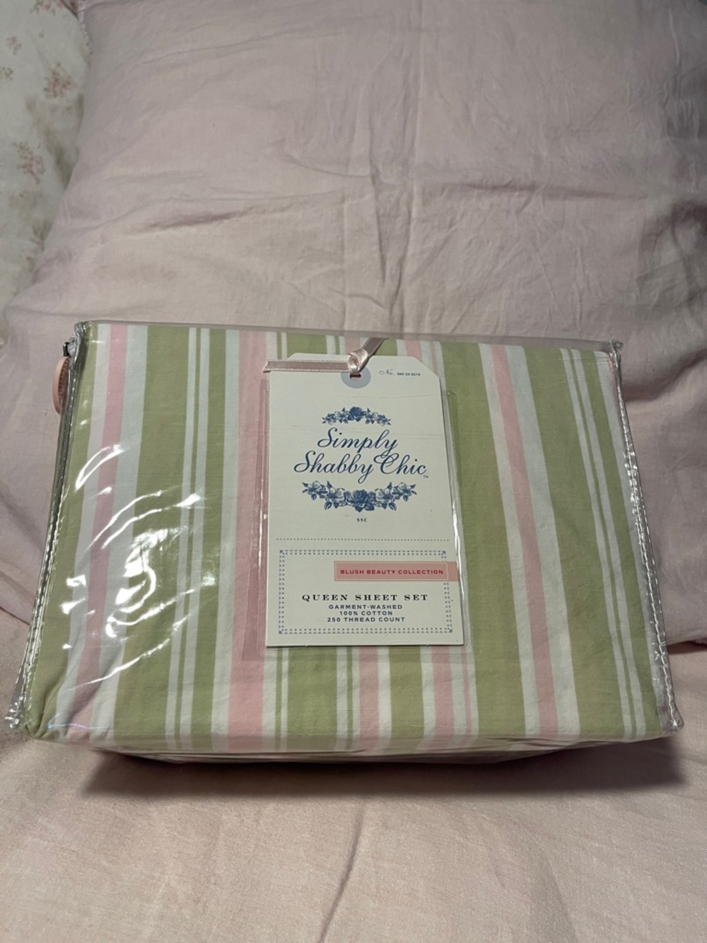Simply, Shabby chic queen sheet set blush, beauty collection